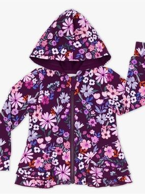 Little Sleepies Violet Meadow Peplum Hoodie, Size 18-24 Months